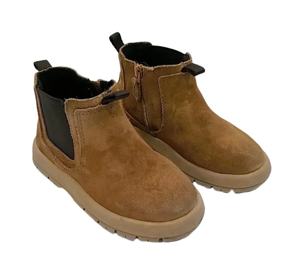 Zara Kids Suede-finish leather Chelsea Boots Size EUR 25 S000171